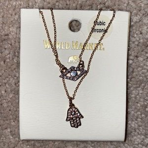 World market cubic zirconia 2 in one necklace